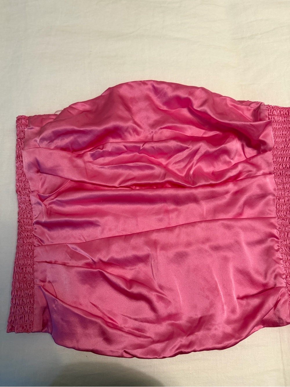 Amanda Uprichard Hot Pink Satin Strapless Bandeau
